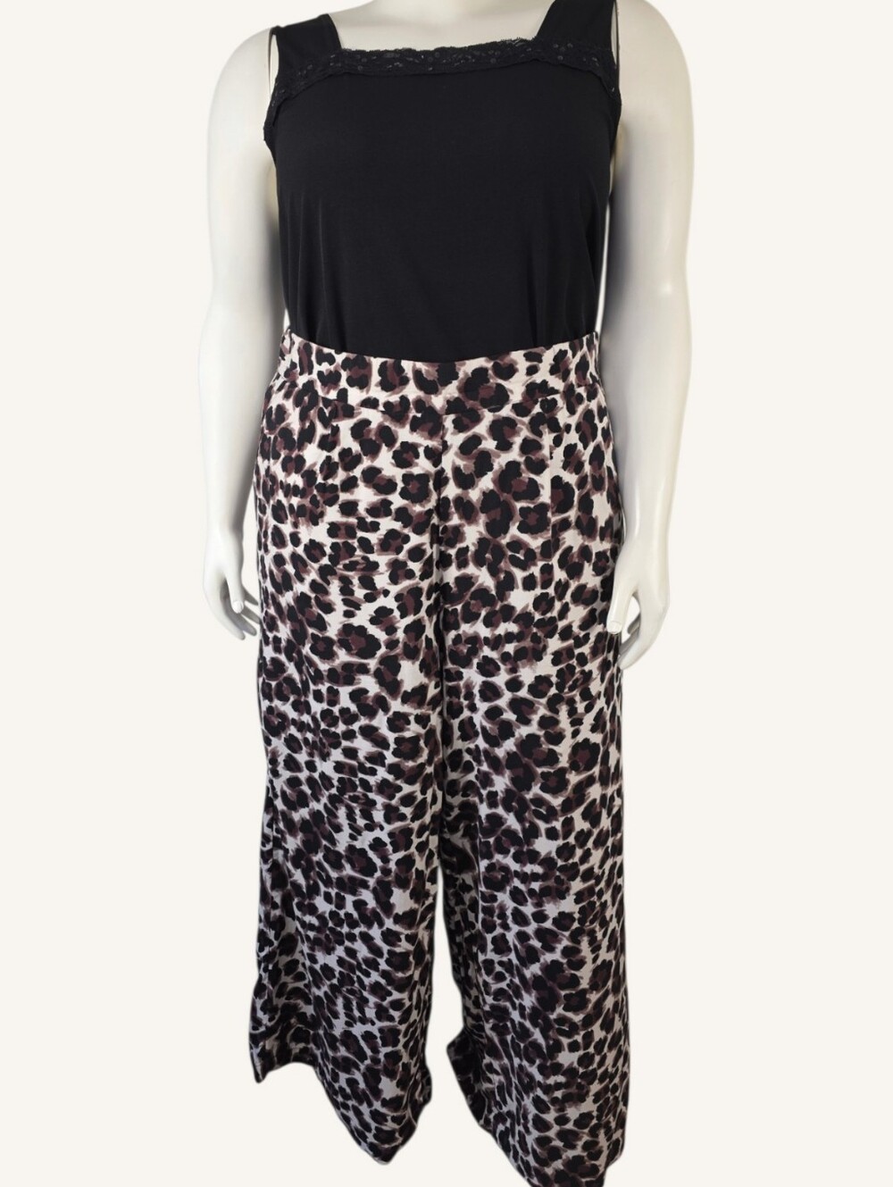 Torrid Leopard High Rise Wide Leg Pull On Pants Size 2 18/20 - Picture 2 of 11